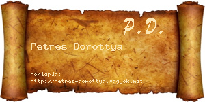 Petres Dorottya névjegykártya